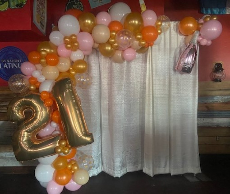 Pipe and Drape Garland backdrop