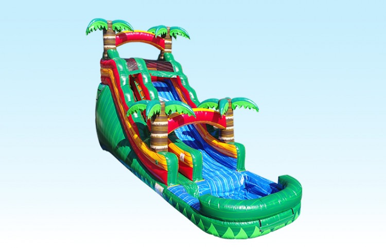 Green Palm Tree Luau Slide